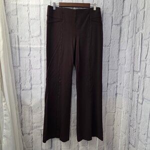 INC Size Large Chocolate Brown Pull On High Waist Wide Leg Dress Pants